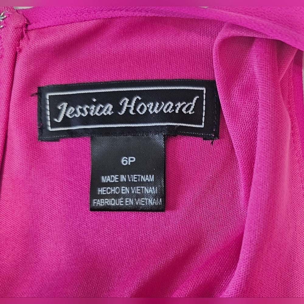 Jessica Howard Pink Sleeveless Tie-Waist Wrap Barbiecore Party Dress Sz 6P - Picture 6 of 7